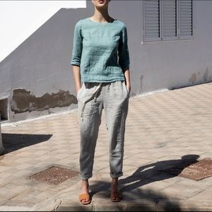 NotPerfect Linen fitted Davos top